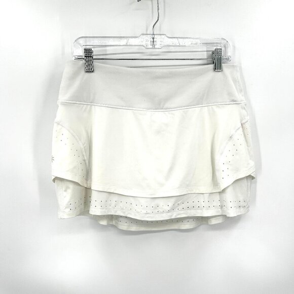 ATHLETA Women's White Stealth TruCool Athletic Workout Tennis Skort Size Medium - Picture 2 of 8